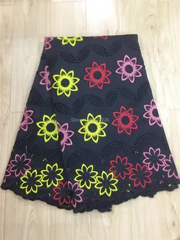 

Black Hollow Out African Dry Lace Fabrics High Quality Cotton Lace 100% Cotton Dry Lace Fabric Swiss Voile Lace In Switzerland