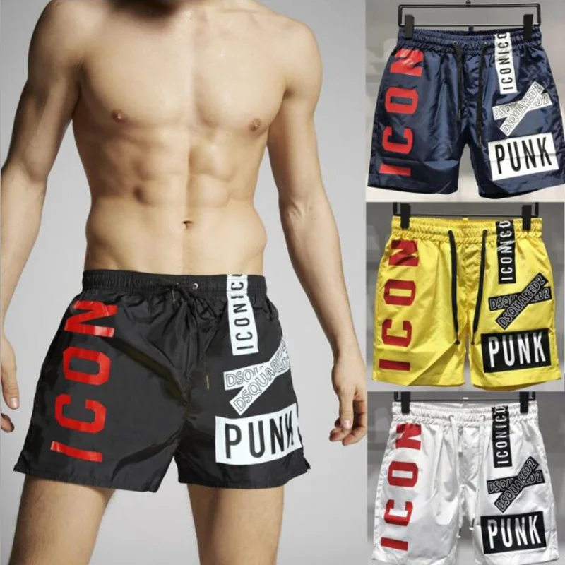 Pantalones cortos deportivos informales para hombre, Shorts de poliéster de secado rápido, de tres puntos, para playa, surf, Playa, verano, 2021