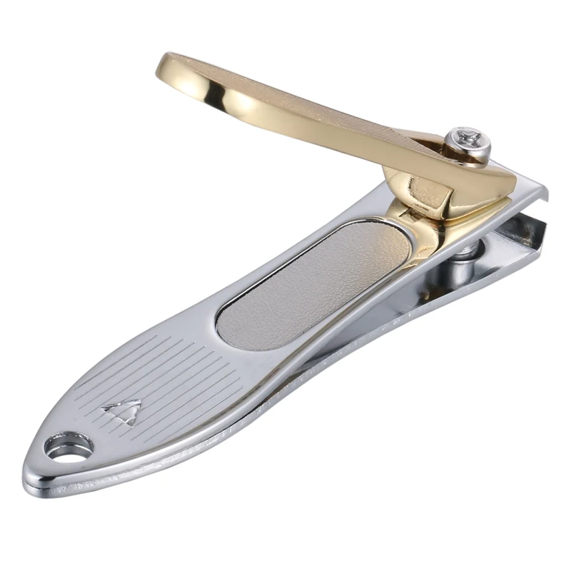 1 PC Stainless Steel Nail Clipper With Nail File Quality Manicure Cutter Trimmer Gold Edge Letters Carve nail clipper nail clippers