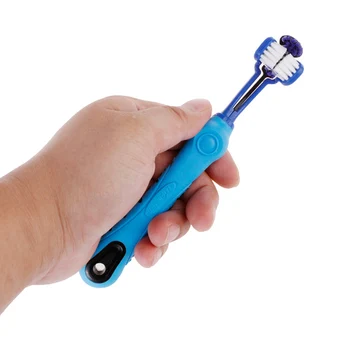 

Dropshipping! Pet Three Bifurcation Toothbrush Three Sided Pet Toothbrush Pet Stain Removal Toothbrush Pet Accessories 17*2*3cm