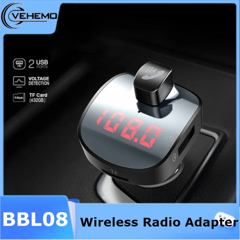 Smart FM Transmitter Handsfree Music AUX Stereo Wireless Radio Adapter Bluetooth Receiver USB