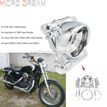 

Chrome Headlight Nacelle Kit for Harley FXR Sportster Low XL 883 N R C 1200 Dyna Street Super Glide FXD FXDC FXDX P/N 67971-04