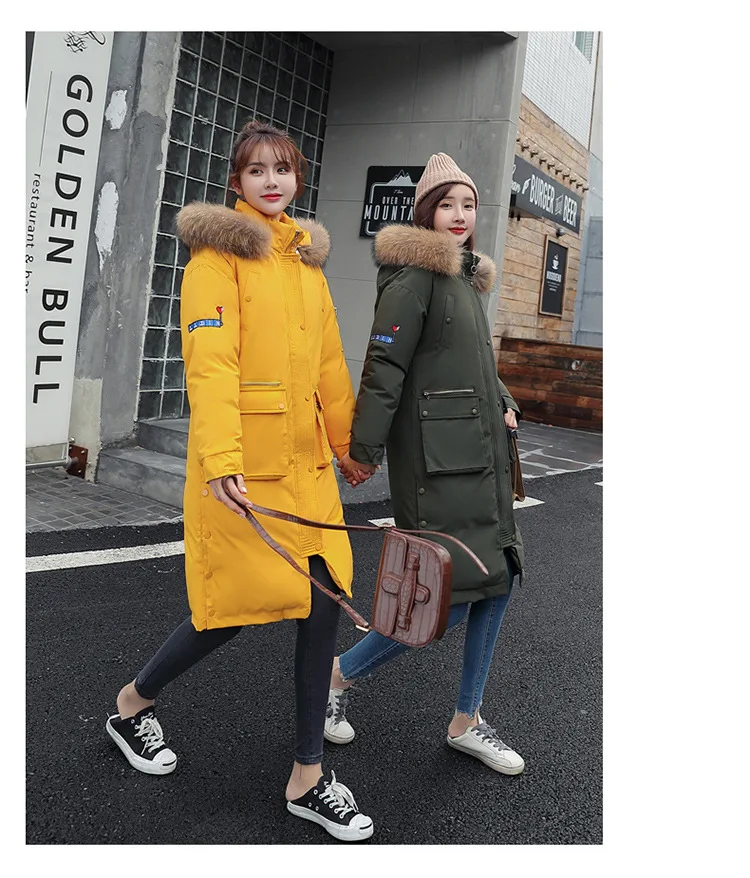 Best Friend/Свободная одежда на Хлопчатобумажной Подкладке, Женская пуховая куртка средней длины, одежда на Хлопчатобумажной Подкладке, корейский стиль, зима, стиль