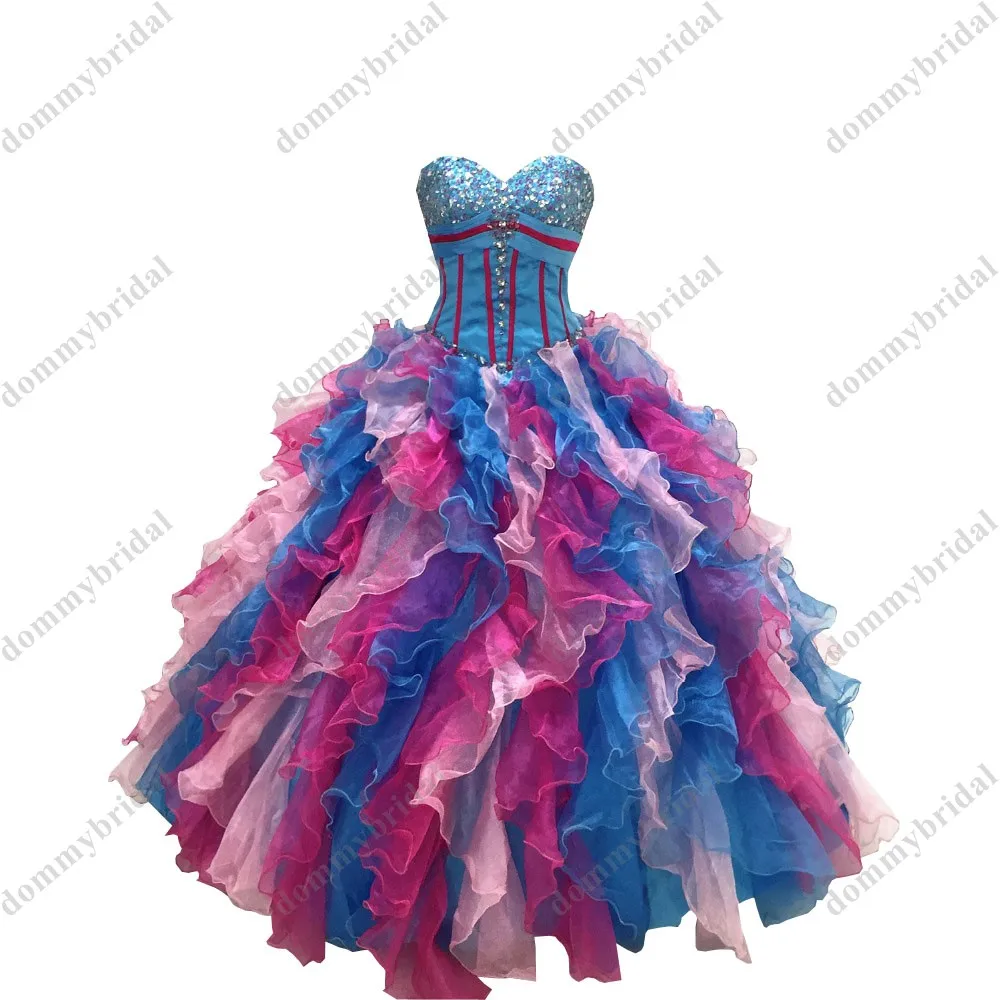 

Уникальное бальное платье, платье для выпускного вечера, с оборками, из органзы, с блестками на спине, 16 цветов