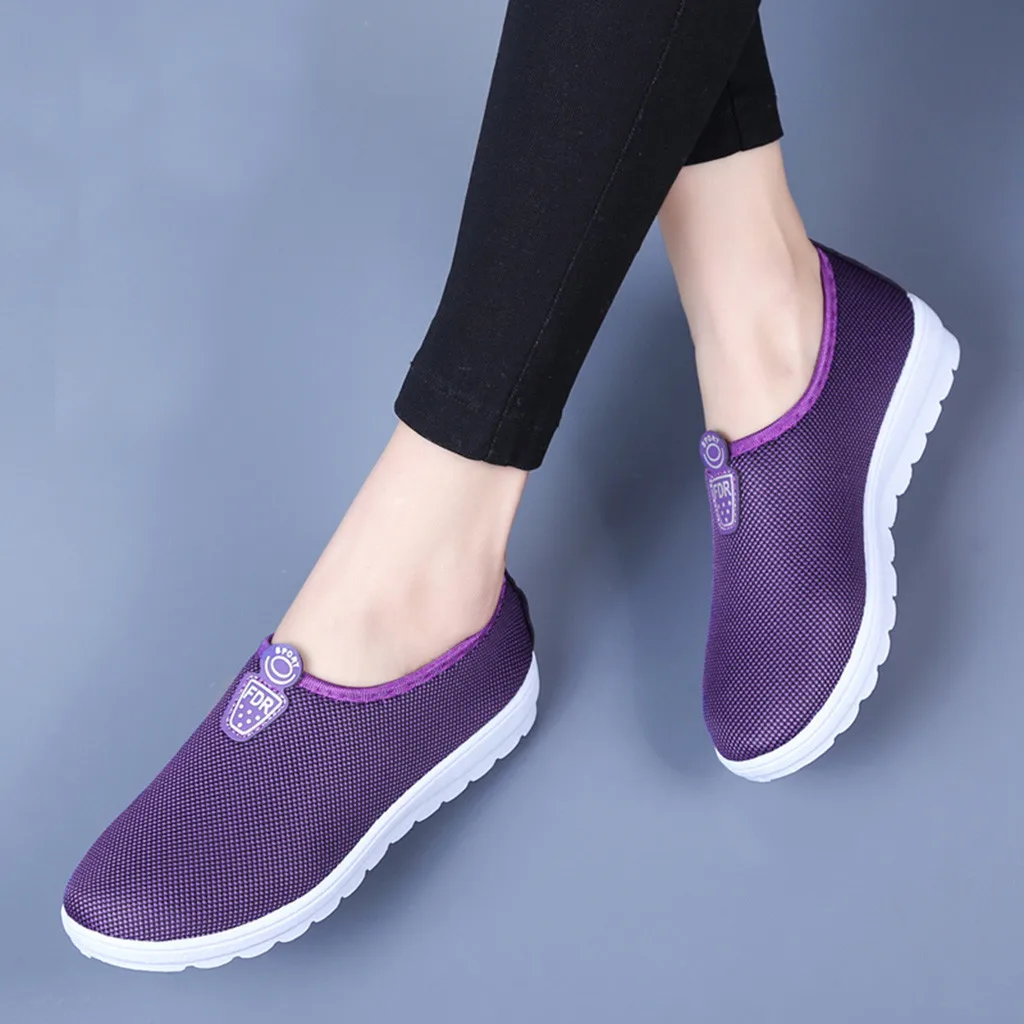 

Women's Solid Slip On Casual Sport Walking Sneakers Loafers Soft Cotton Shoes light weight running shoes for zapatos mujer