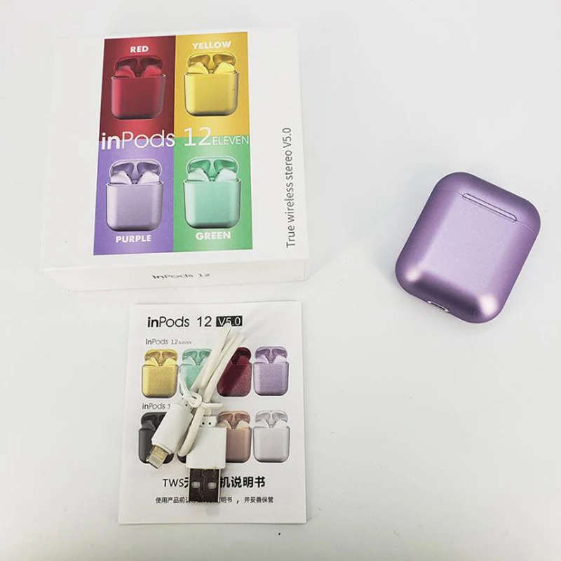 Inpods 12 Macaron ELEVEN наушники Bluetooth 5,0 беспроводная гарнитура сенсорное управление наушники 16 цветов всплывающее окно I12