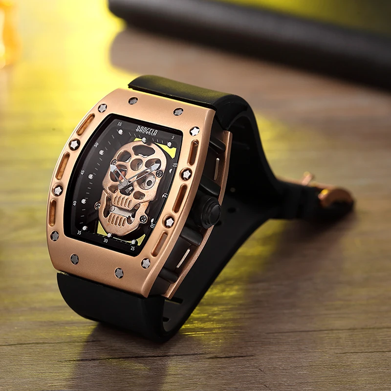 Baogela режим прямоугольник squelette cadran сети lumineuses браслет en силиконовый armée Спорт Кварц montres BGL1612G-3