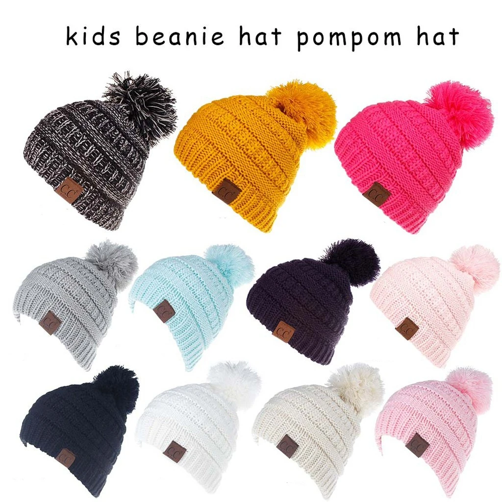 New Fashion Newborn Cute Baby Beanies Boys Girls Winter Keep Warm Hat Kids Knitted Wool Hemming Hat Fit Boy Cap Knitted 904