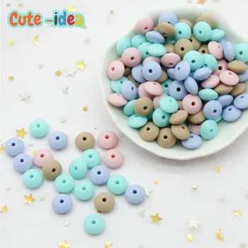 

Cute-idea 1000Pcs 12mm Silicone Lentil Beads Pearl BPA Free for DIY Baby Teething Necklace Accessories Oral Care Baby Teether