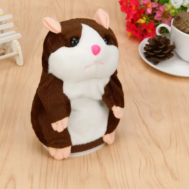 16cm Funny Talking Hamster Plush Toys Cute Sound Walking Speaking Record Repeat Mouse Pet Doll Stuffed Educational Animal Toy 2