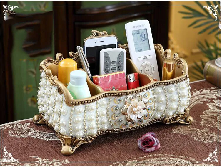 

European Resin Storage Tissue Box Ornaments Household Fruit Plate Figurines Crafts Home Livingroom Napkin Box Drawer Decoration