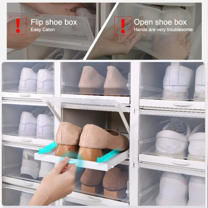 Выдвижной ящик для обуви прозрачный пластиковый ящик для хранения обуви BJStore