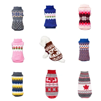 

New Winter Warm Cartoon Dog Clothes Christmas Sweater For Small Dogs Pet Clothing Coat Knitting Crochet Perro Dogs Sweater.