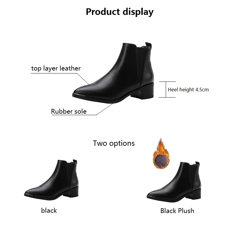 2021 Autumn and Winter New Thick Heel Short Boots Women's British Style Korean Pointed Martin Boots and Bare Boots Pointed Shoes