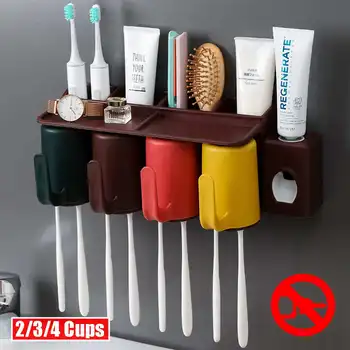 

Toothbrush Holder Toothpaste Squeezer Dispenser Bathroom Accessories Sets Bathroom Storage Box Case Household Items