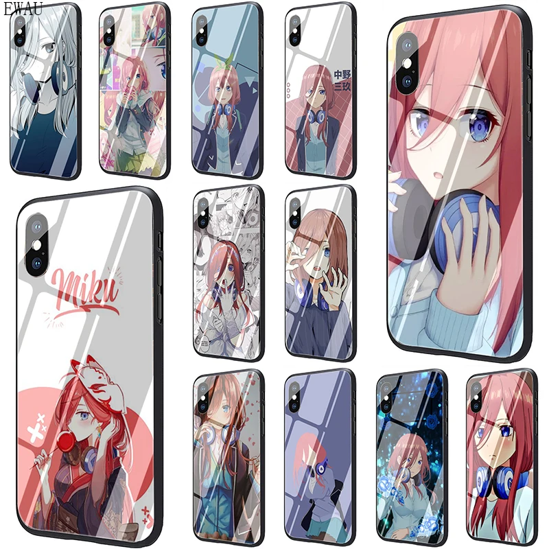 Чехол для телефона из закаленного стекла EWAU Nakano miku Gotoubun no Hanayome iphone SE 2020 5 5s 6 6s 7 8 plus X