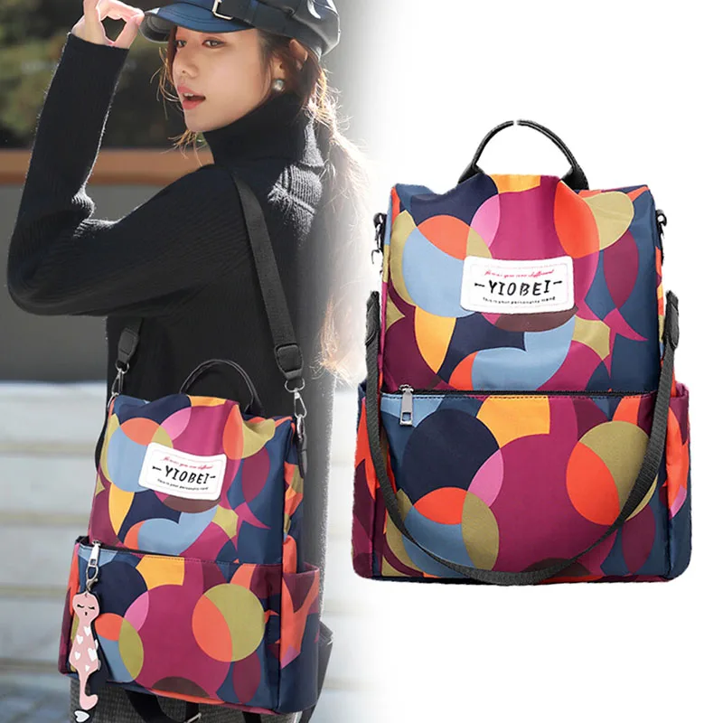 

Waterproof Women's Backpack Oxford Cloth Waterproof Female Shoulder Bag Large Capacity Fashion Travel Bag Student Campus Package