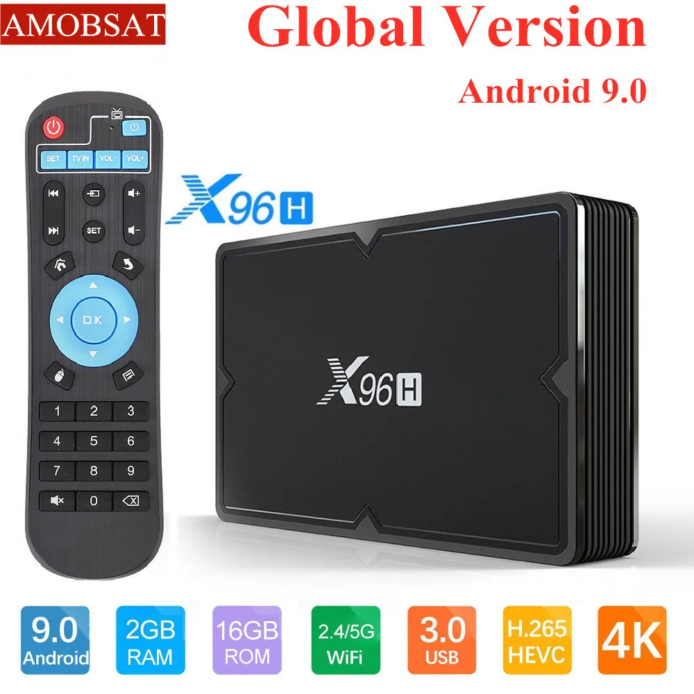 Comprar X96H caja de TV inteligente X96 mini Android 9,0 4GB 32GB 64GB Allwinner H603 wifi 1080P 4K de Netflix, Youtube 2GB 16GB Set Top BOX caja de IPTV