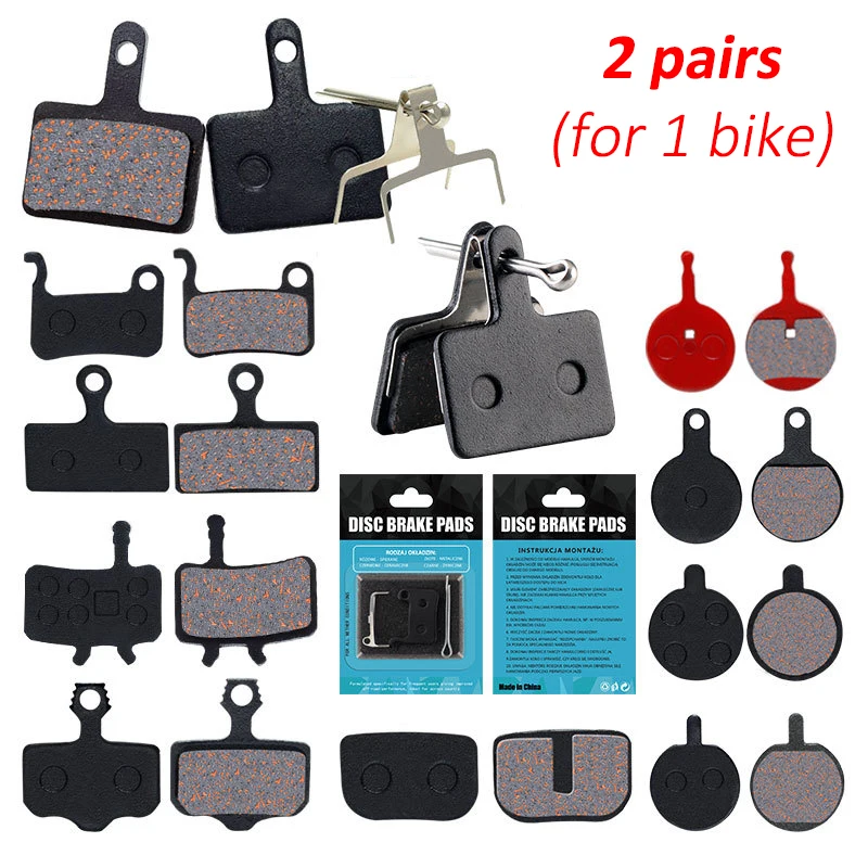 

2x pairs (4 pcs) Mountain Bike Brake Pads Semi-Metallic MTB Hydraulic Disc Brake Bicycle Pad For BB5 M355 M446 AVID HAYES