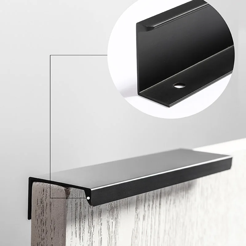 

Modern Aluminum Alloy Invisible Finger Edge Pulls Furniture Drawer Handles Hidden Cabinet Kitchen Drawer Handles Hardware Knobs
