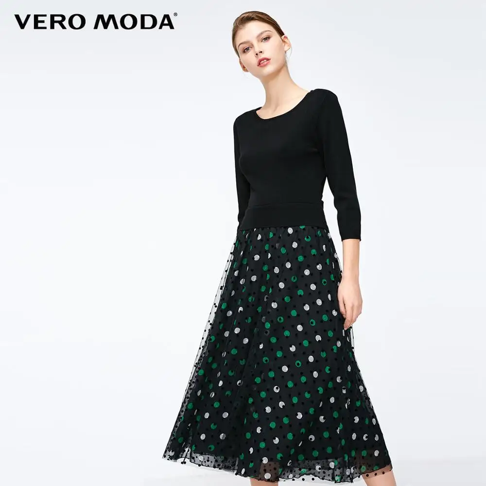 Vero Moda женские вечерние платья средней длины в горошек | 319146508