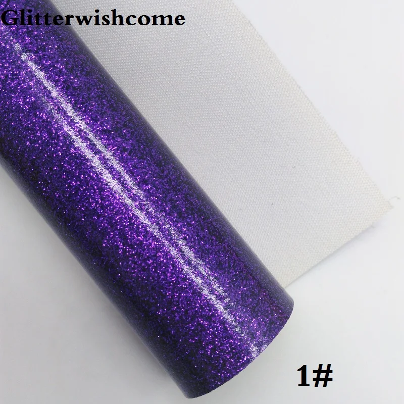 1 Glitterwishcome 30X134 см мини-рулон блестящая ткань винил для бантов гладкая блестящая кожа ткань искусственная кожа для бантов, GM200 - Цвет: 1