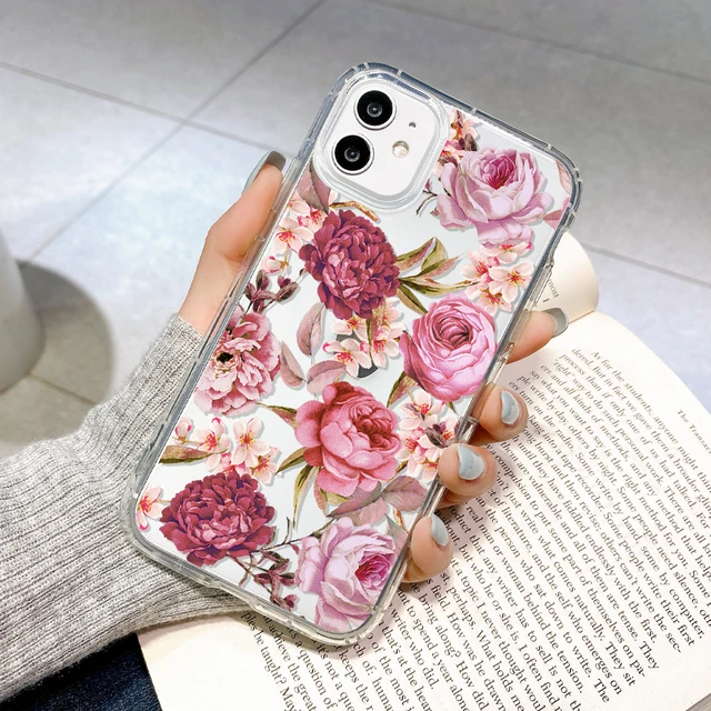 Case For Iphone 12 Pro Max Cases Silicone Funda Iphone 11 Pro 13 Mini XR X Xs Max 7 8 Plus Capa iphone11 Pro Flora Phone Covers U363