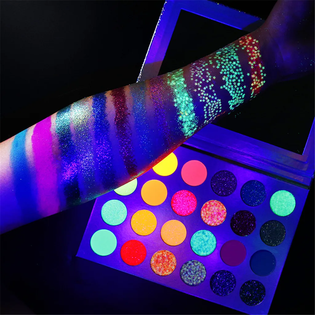 24 Color Makeup Fluorescent Neon Pigment Eye Shadow Makeup Palette Glow In Dark Eye Shadow Glitter Eyeshadow Cosmetics#4