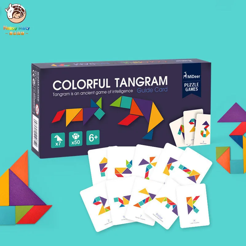 

Wooden Tangram Preschool Baby Kids Toys intelligence Jigsaw Puzzle Early Learning Educational Toys for Children Games
