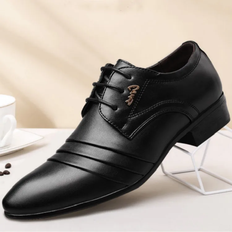 

2019 Hot Selling Europe And America MEN'S SHOES Korean-style Formal Wear Leather Shoes England Lace-up Men Casual Leather Shoes