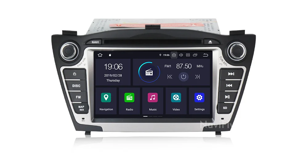 NaviFly чистый Android9.0 ips DSP 4G wifi Автомобильный gps навигатор для hyundai Tucson IX35 автомобильный dvd-плеер Радио Аудио BT Камера просмотра