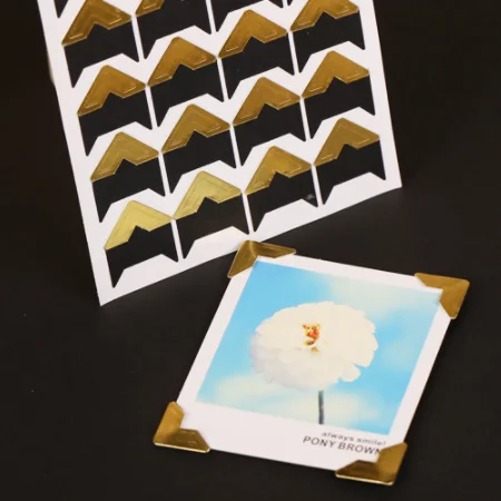 DIY винтажные Угловые крафт-бумажные наклейки для фотоальбомов, рамка для украшения, чистая ручная паста, фазовая угловая наклейка, скрапбукинг - Цвет: Gold 5sheet