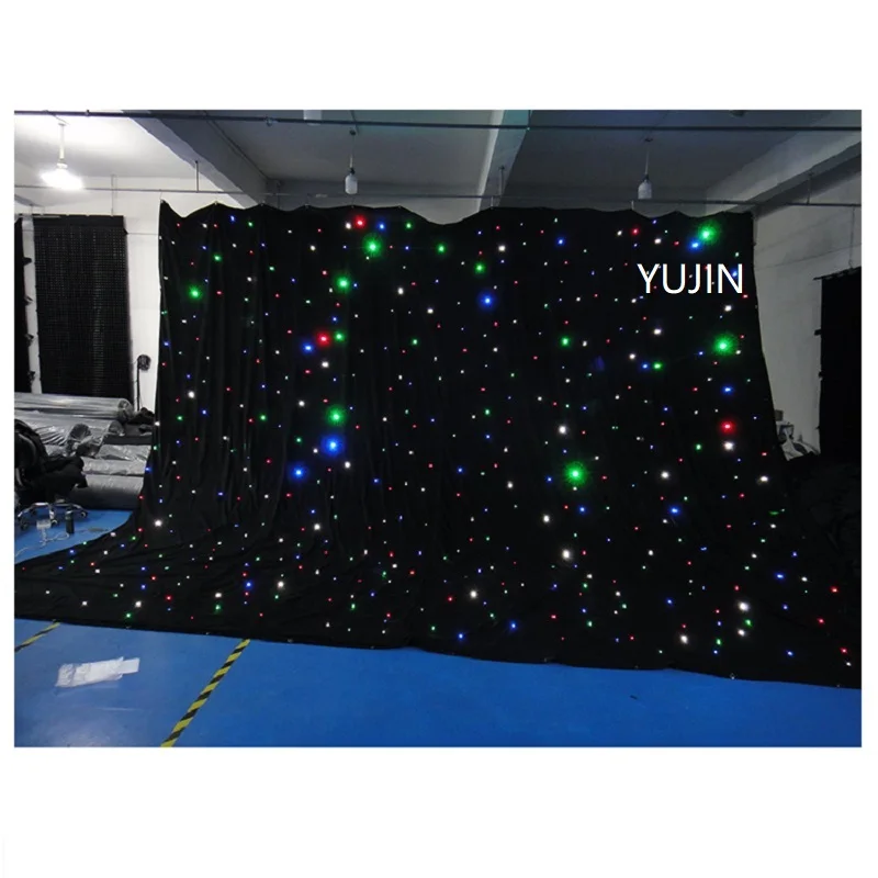

2*4M DMX RGBW LED BLACK STAR CLOTH STARCLOTH With Controller