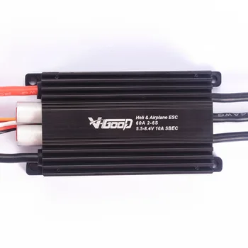 

1PCS RC Heli Airplane ESC 60A with 5.5-8.4V 10A SBEC Electronic Speed Controller 2-6S Lipo Accessories for Fixed Wing Model