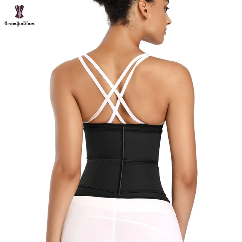 Plus Size XS To 6XL Front Zipper Women Double Straps High Compression Slimming Belts Latex Waist Slimmer With Sticker