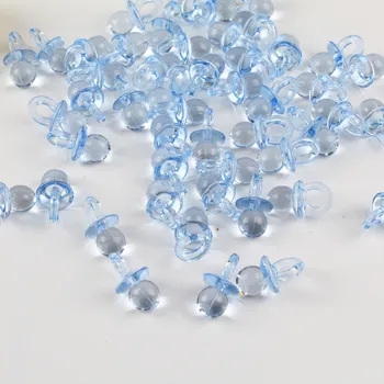 

50 Pcs Mini Transparent Acrylic Diamond Faceted Pacifiers Baby Shower Favors for Table Game Craft Party Decorations 12*21mm