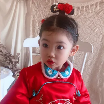 

*Baby Accessories Children Bow Tiara Chinese Style Girls Hair Accessories Tassel Hair Clip Baby Costume Ancient Styles Hairpin/