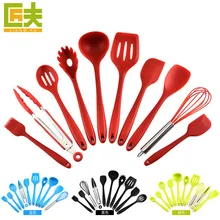 Напрямую от производителя продавать кремния Кухня 10 предметов антипригарный горшок набор силиконовой посуды Пособия по кулинарии Ladel инструмент Кухонные принадлежности