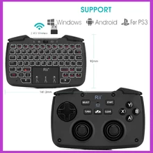 Rii RK707 oyun Controller2.4GHz kablosuz klavye 62 tuşlu fare Combo w/ Touchpad PS3 TV kutusu akıllı TV