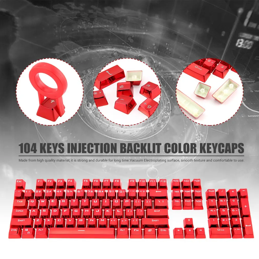  104 Keys PBT Double Shot Keycaps Injection Backlit Color Keycaps for all Mechanical Keyboards with 