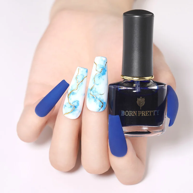 BORN PRETTY Цветущий лак для ногтей 6 мл градиентные акварельные чернила Nagellack синяя