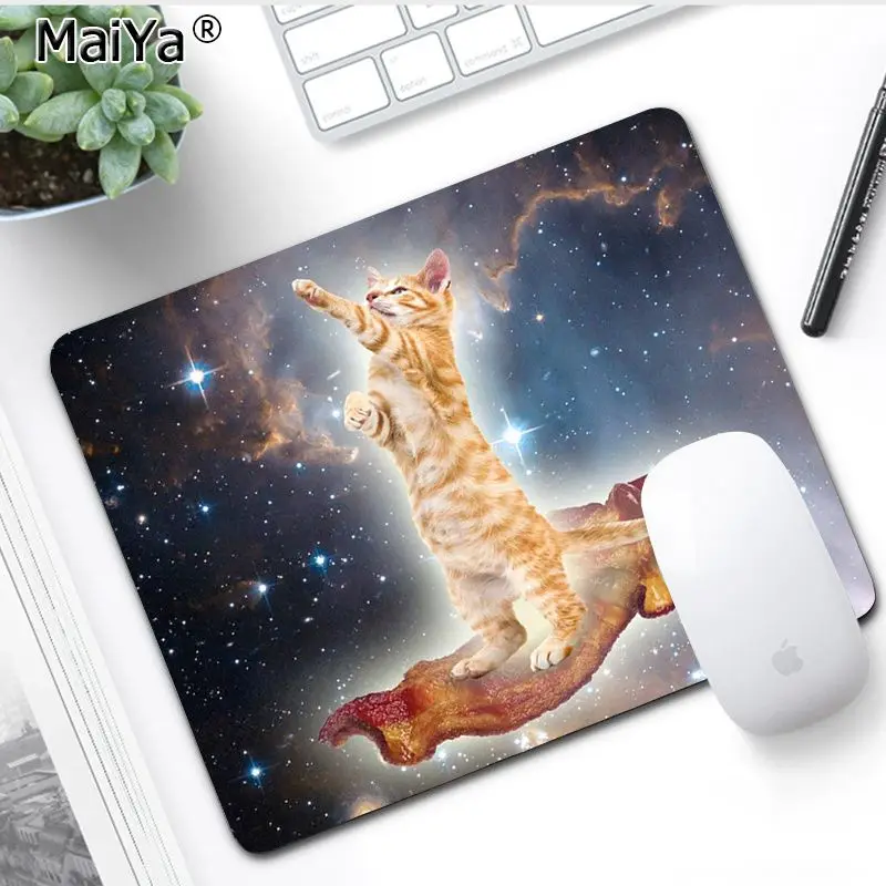 No LockEdge 20x25cm MaiYa space cat Gamer speed mouse, розничная, маленький резиновый коврик для мыши, Комфортный коврик для мыши, игровой коврик для мыши - Цвет: No LockEdge 20x25cm
