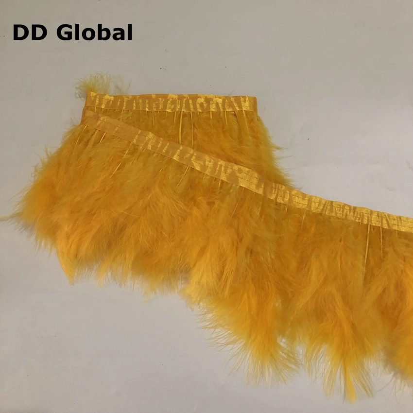 DD Global 2 метра окрашенные Золотые желтые перья марабу отделка 15-20 см 6-8 дюймов перо