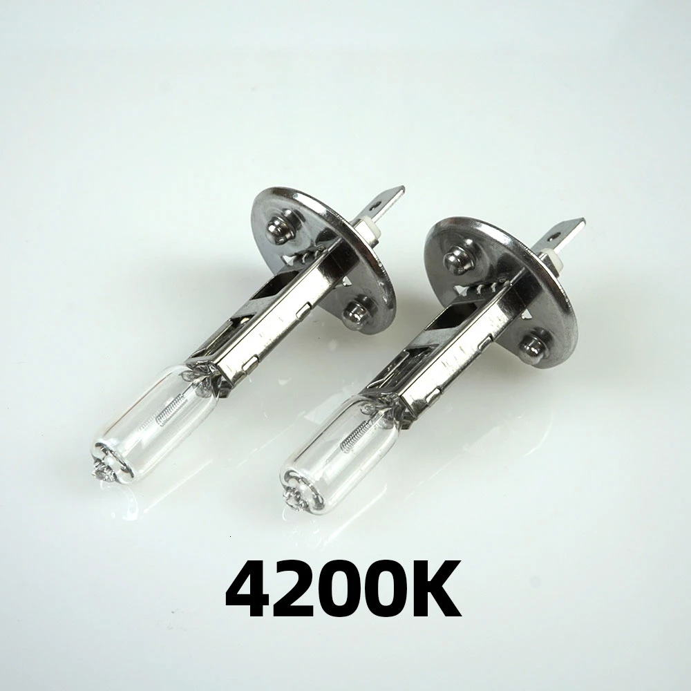 1 шт. H1 55 Вт 12 В галогенная лампа 4200K 5000K белый H1 галогенная лампа для автомобиля, мотоциклетный светильник, синяя галогенная лампа из кварцевого стекла