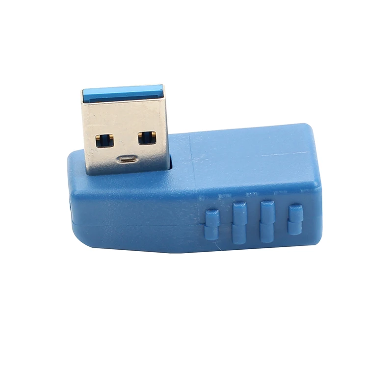 Синий USB 3,0 правый изгиб 90 градусов поддержка 5 Гбит/с революционный Женский адаптер l-образный локоть