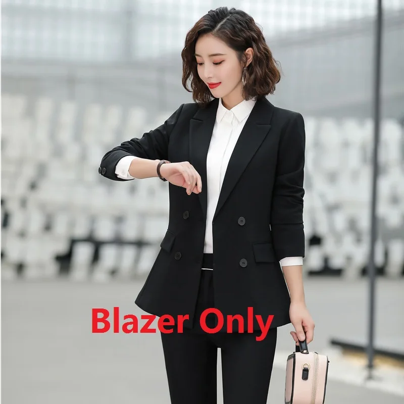 Blazer Only Новинка, формальный черный Блейзер, женские деловые костюмы со штанами и курткой, комплекты женской одежды для работы, брючные костюмы - Цвет: Blazer Only