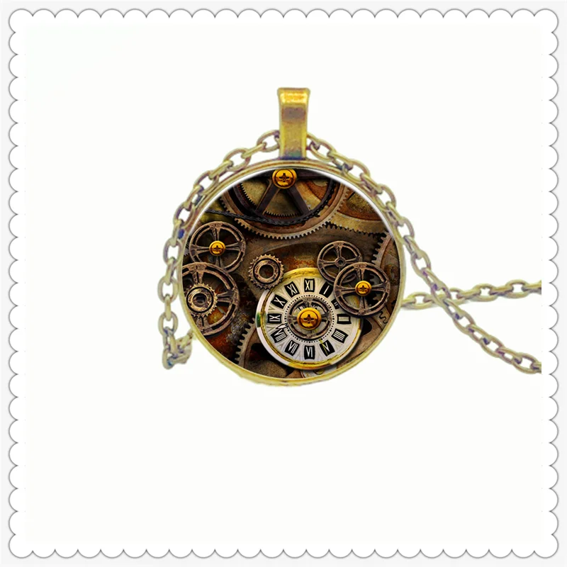 Металлическое ожерелье с подвеской в стиле панк изображением бутика