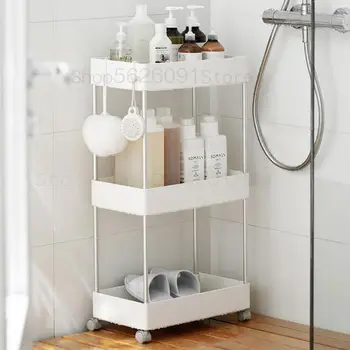 

Landing Shelf Multilayer Receive Kitchen Bathroom Bedroom Mobile Shelf Rack Cart