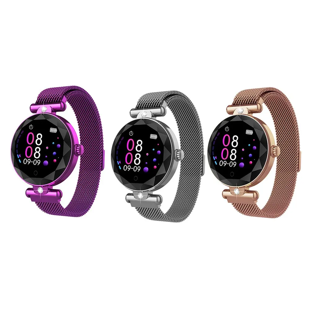H12 Female Crystal Stainless Smart Bracelet Waterproof Disc Color Screen Watch Call Reminder Heart Rate Movement H12 Female Crystal Stainless Smart Bracelet Waterproof Disc Color Screen Watch Call Reminder Heart Rate Movement