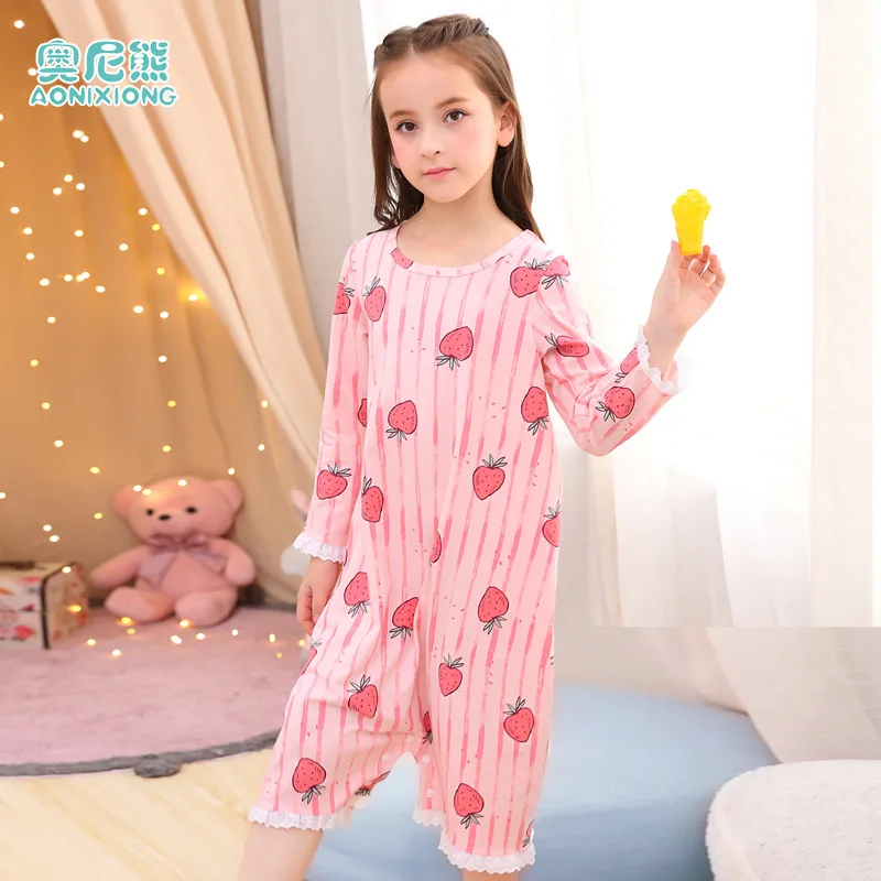 

Children One-piece Pajama Anti-Pure Cotton Autumn Cold GIRL'S Spring Autumn Winter Spring And Autumn Olympic Jjf-0588 Nightgown